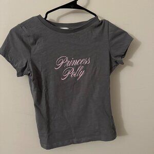 Princess Polly Women's Grey and Pink T-shirt